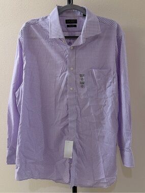 Lauren Ralph Lauren Men’s XL Lavender Gingham Stretch Button Down Shirt NWT